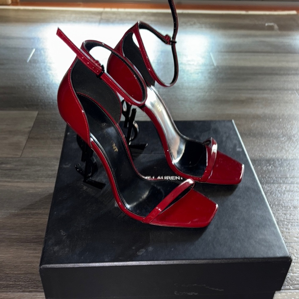 Saint Laurent Red Strappy Heels